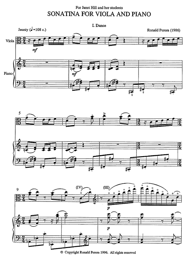 Sonatina for Viola and Piano sheet music